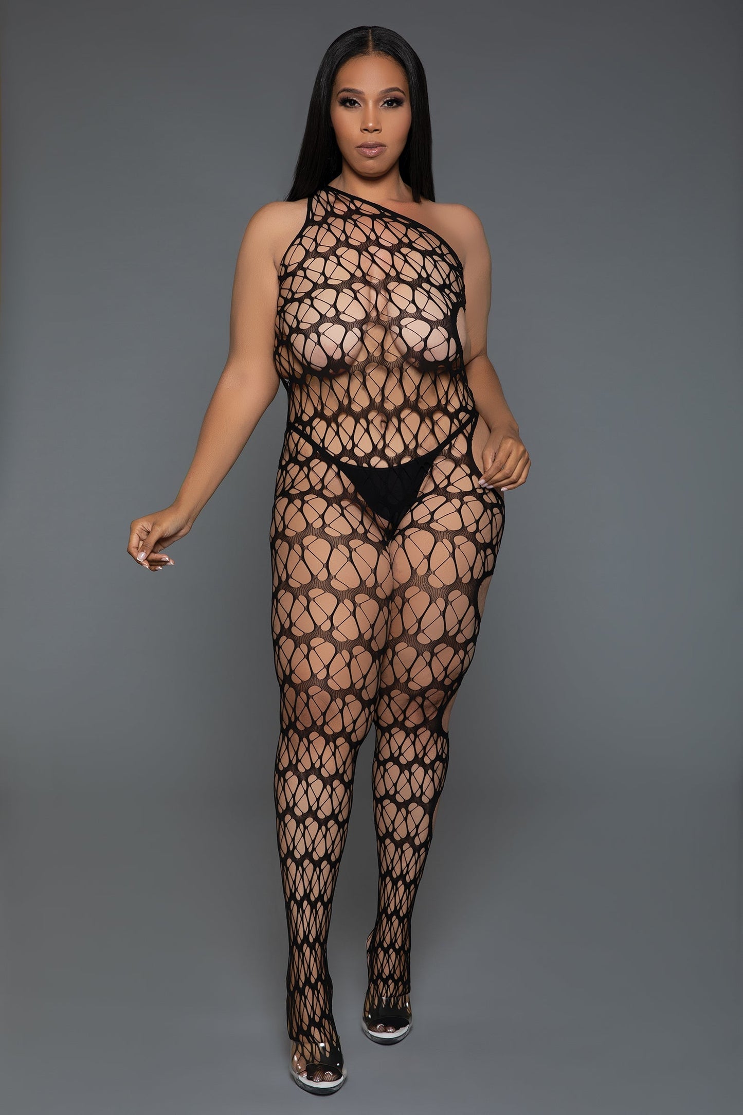 In Your Dreams Bodystocking: Bold Web Pattern with Sensual Cut-Out Design