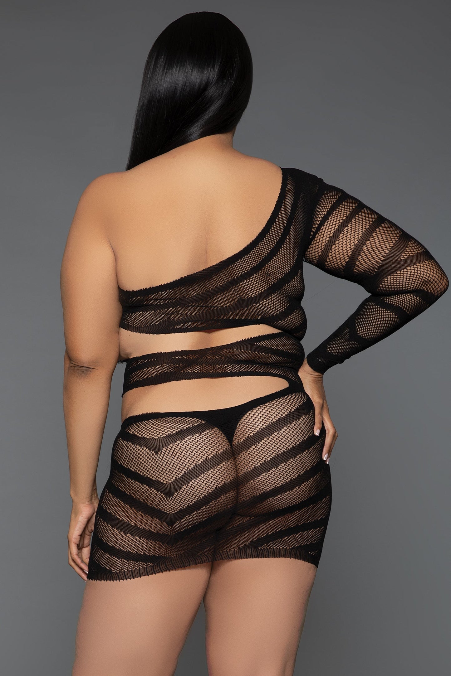 Everything You Want Minidress: Daring Striped Sheer Lingerie Dress