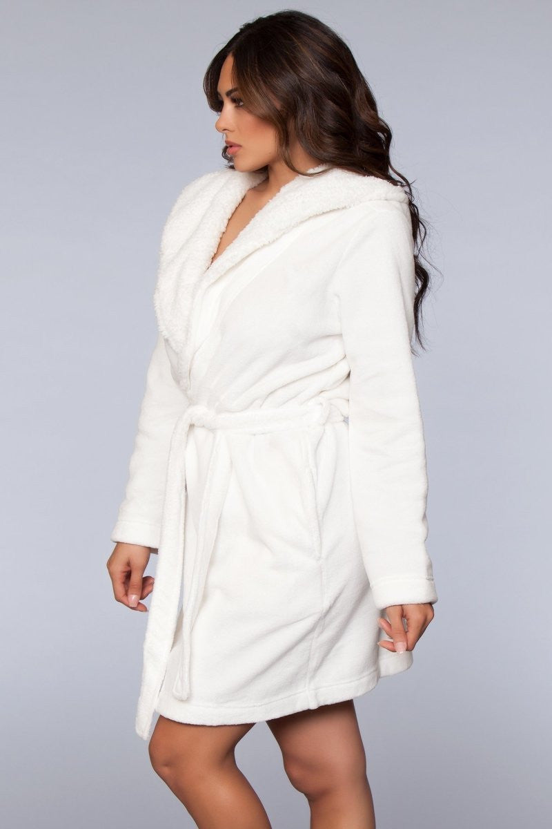 Janet Plush Fleece Color Block Robe – Unisex Comfort with Faux Fur Lining