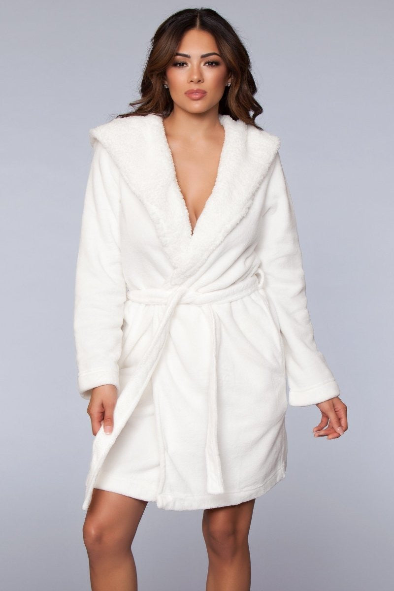 Janet Plush Fleece Color Block Robe – Unisex Comfort with Faux Fur Lining