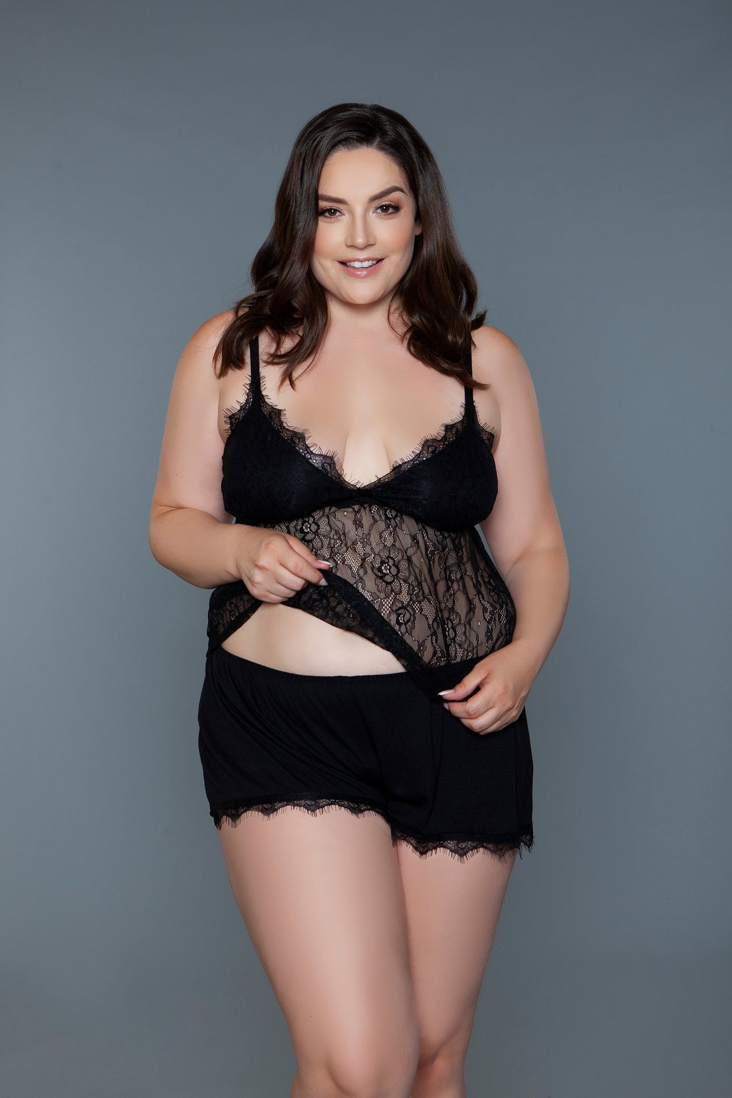 Paris Set – Elegant Lace Cami and Shorts Ensemble