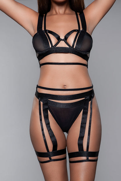 Anastasia Edgy Sheer Mesh Lingerie Set – Modern Cut-Out Design