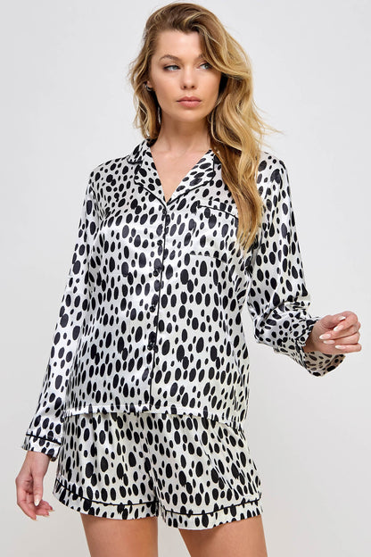 Dalmy Comfy Long Sleeve Pajama Set with Shorts
