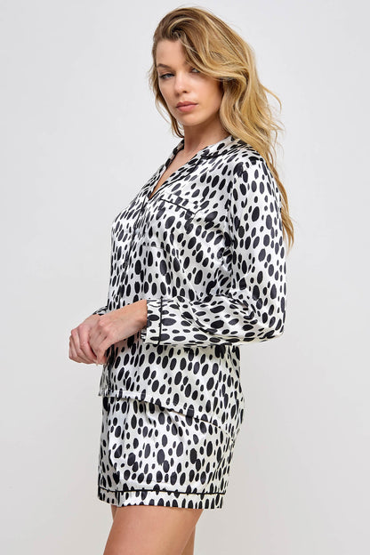 Dalmy Comfy Long Sleeve Pajama Set with Shorts