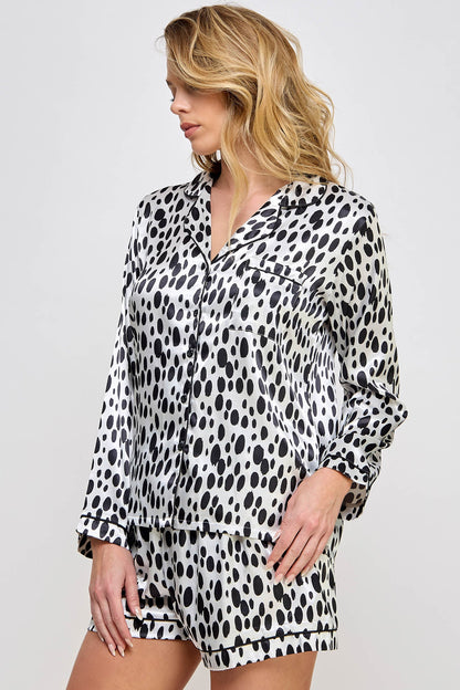 Dalmy Comfy Long Sleeve Pajama Set with Shorts